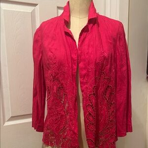 Chico's Scarlet Embroidered blouse